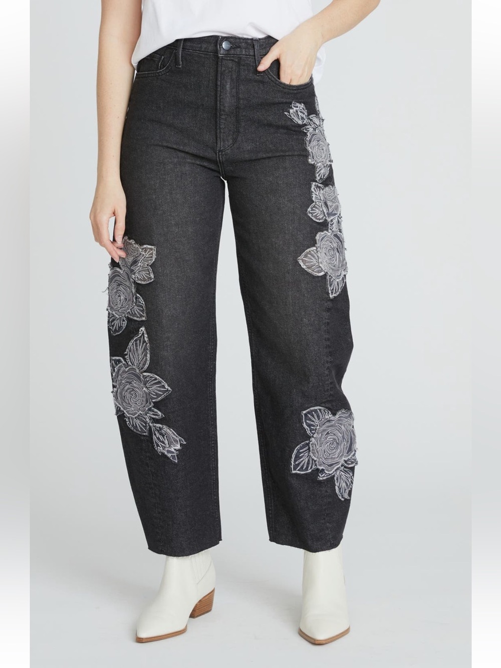 NWT Driftwood Parker Rose Patchwork Barrel Leg Jeans‎ Sz 27